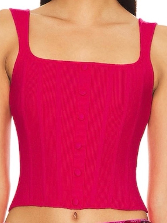 Full Length Knit Corset In Fatale Pink Guizio